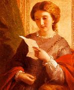 Alfred Chalon Girl Reading a Letter France oil painting reproduction
